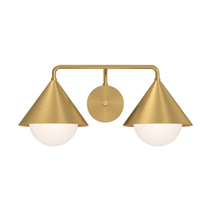 Alora Mood remy VL485221BGOP Bath Vanity Light 18 in. wide - Brushed Gold/Opal Glass