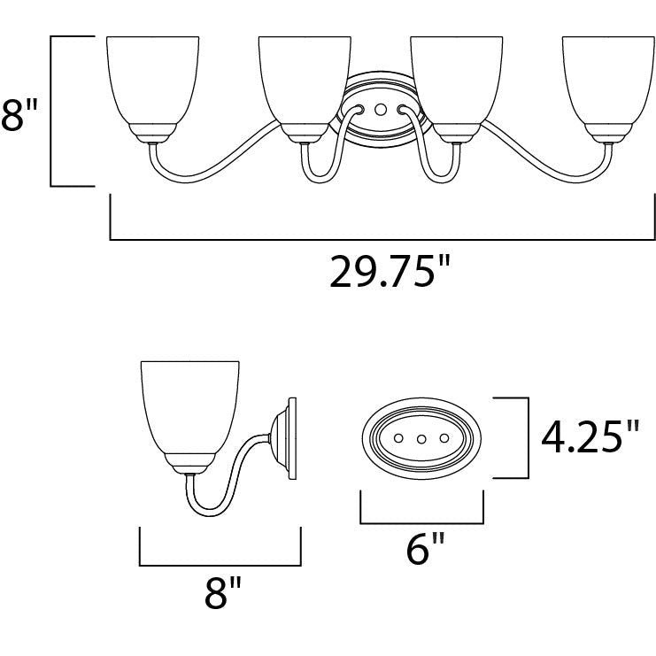 Maxim Stefan 10074FTBK Bath Vanity Light 30 in. wide - Black