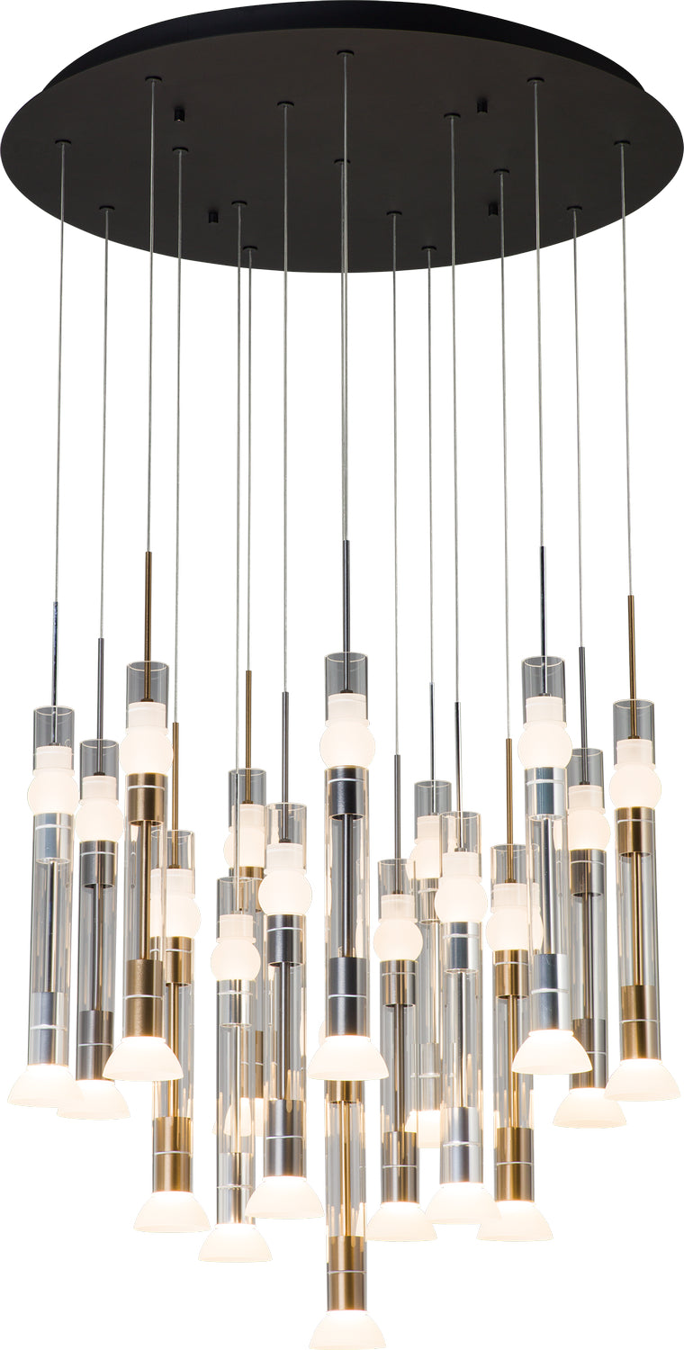 PageOne Beam PP020171-BG/AL/SDG Chandelier Light - Brushed Gold / Brushed Aluminum / Satin Dark Gray