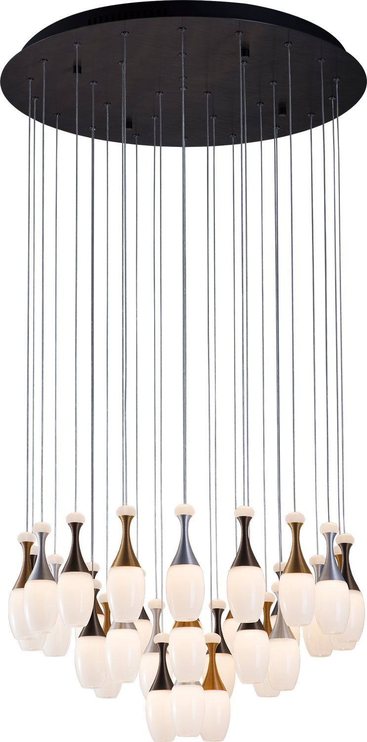 PageOne La Botella PP121219-DT/AL/BG Chandelier Light - Deep Taupe / Brushed Aluminum / Brushed Gold