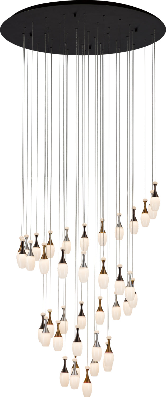 PageOne La Botella PP121221-DT/AL/BG Chandelier Light - Deep Taupe / Brushed Aluminum / Brushed Gold
