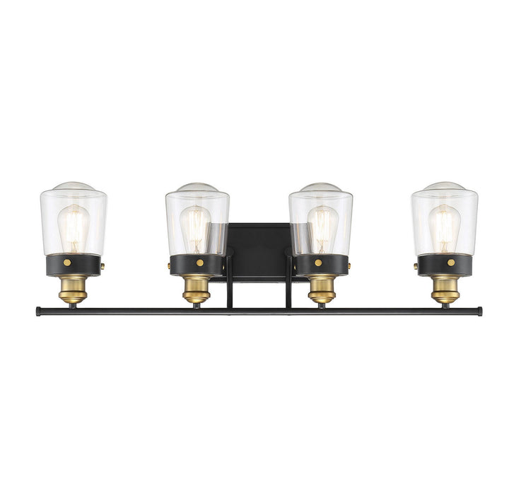 Savoy House Macauley 8-2069-4-51 Bath Vanity Light 32 in. wide - Vintage Black with Warm Brass
