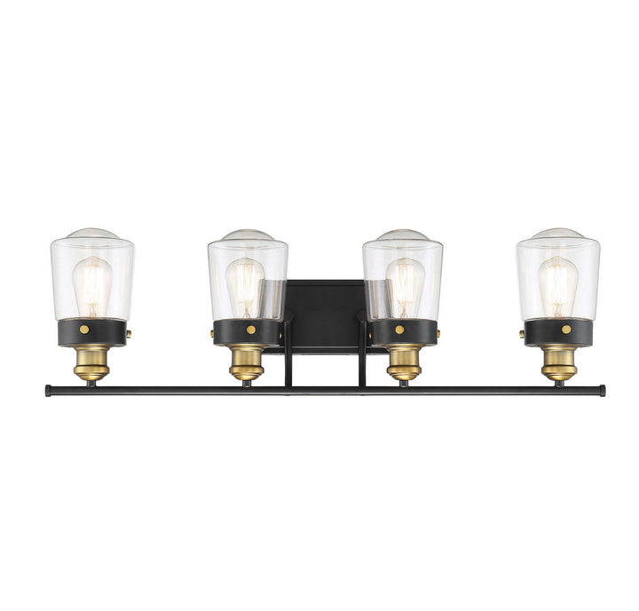 Savoy House Macauley 8-2069-4-51 Bath Vanity Light 32 in. wide - Vintage Black with Warm Brass