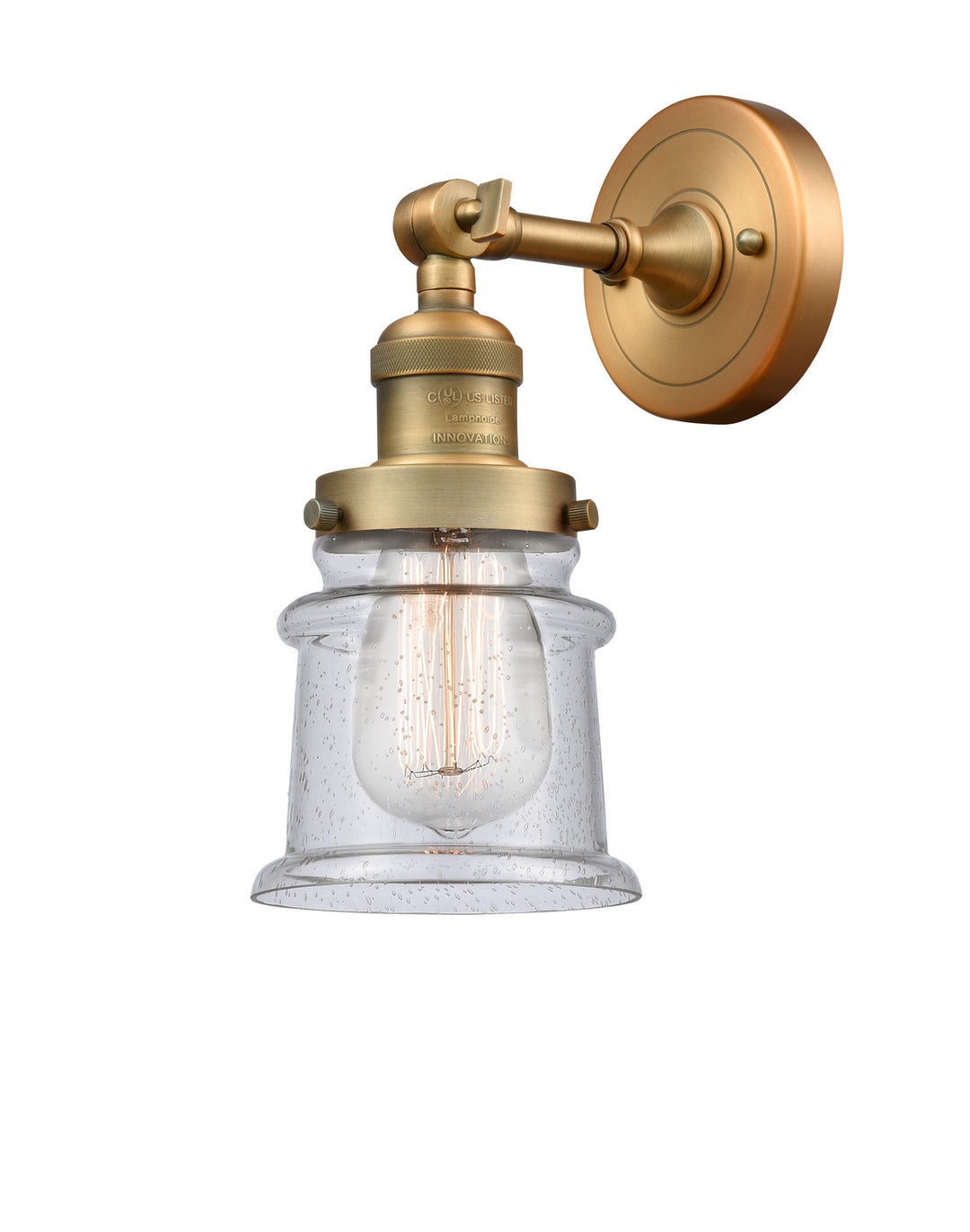Innovations Franklin Restoration 203-BB-G184S Wall Sconce Light - Brushed Brass