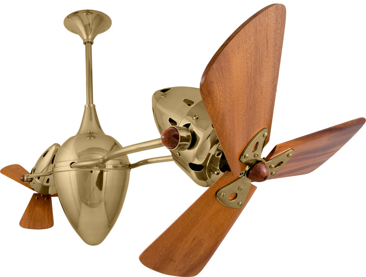 Matthews Fan Company Ar Ruthiane AR-PB-WD Ceiling Fan 16 - Polished Brass, Mahogany/