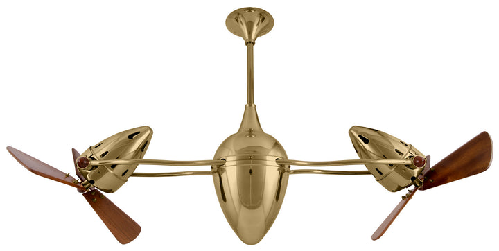 Matthews Fan Company Ar Ruthiane AR-PB-WD Ceiling Fan 16 - Polished Brass, Mahogany/