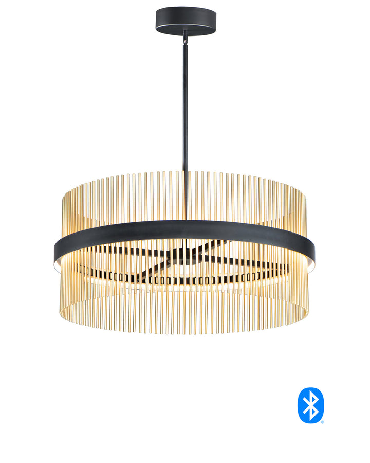 ET2 by Maxim Chimes E34207-BKSBR Chandelier Light - Black / Satin Brass
