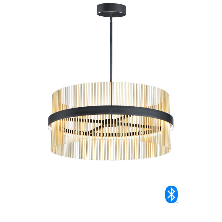 ET2 by Maxim Chimes E34207-BKSBR Chandelier Light - Black / Satin Brass