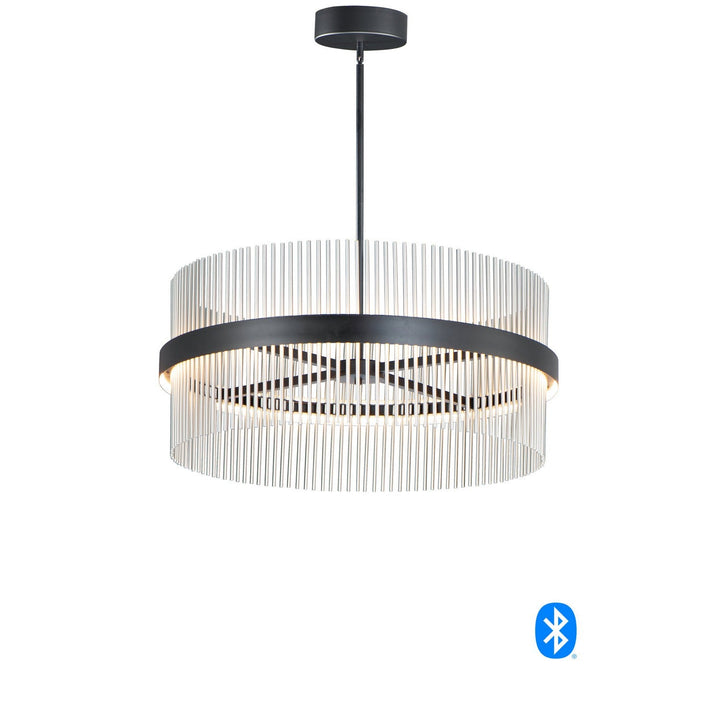 ET2 by Maxim Chimes E34207-BKSN Chandelier Light - Black / Satin Nickel