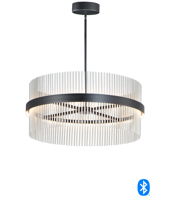 ET2 by Maxim Chimes E34207-BKSN Chandelier Light - Black / Satin Nickel