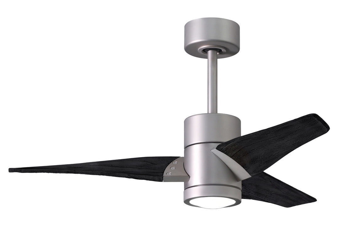 Matthews Fan Company Super Janet SJ-BN-BK-42 Ceiling Fan 42 - Brushed Nickel, Matte Black/
