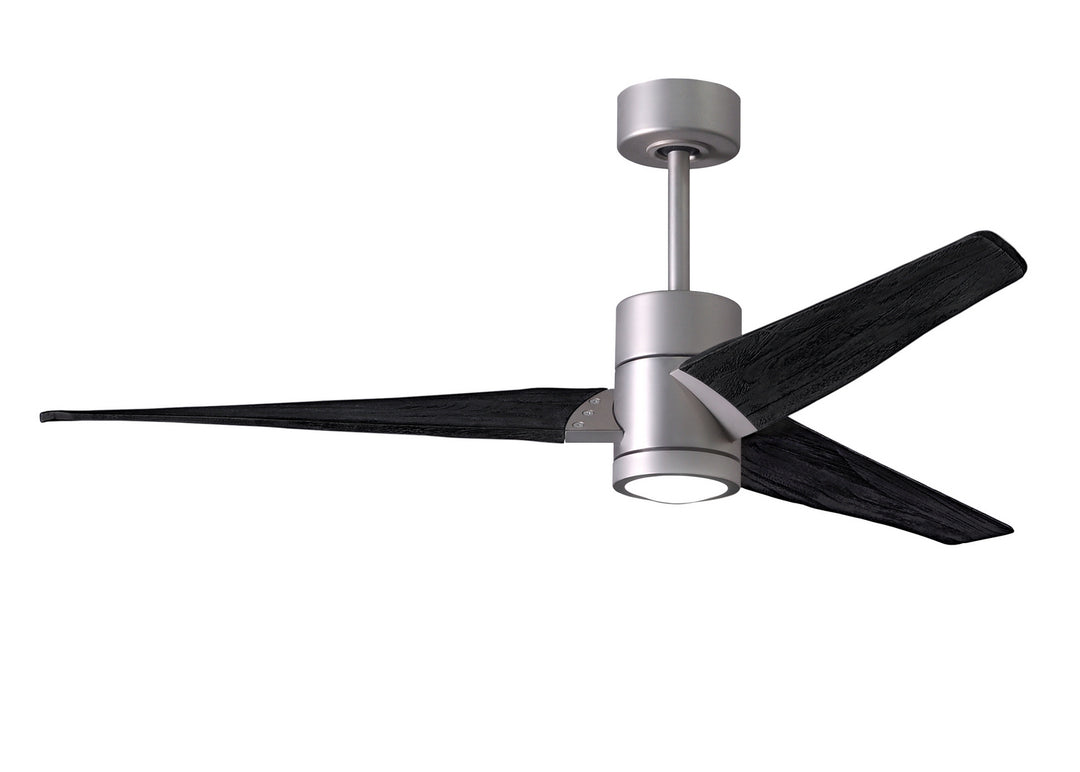 Matthews Fan Company Super Janet SJ-BN-BK-60 Ceiling Fan 60 - Brushed Nickel, Matte Black/