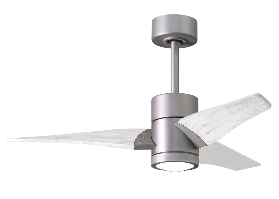 Matthews Fan Company Super Janet SJ-BN-MWH-42 Ceiling Fan 42 - Brushed Nickel, Matte White/