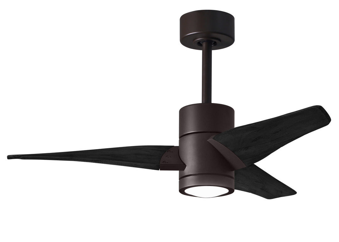 Matthews Fan Company Super Janet SJ-TB-BK-42 Ceiling Fan 42 - Textured Bronze, Matte Black/