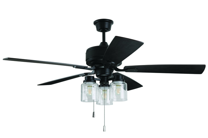 Craftmade Kate KTE52FB5 Ceiling Fan 52 - Flat Black, Black Walnut/Grey Walnut/
