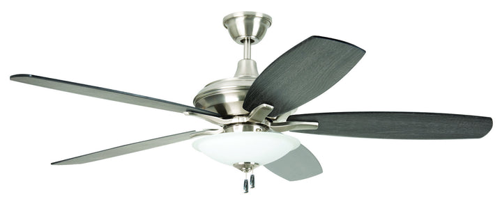Craftmade Jamison JAM52BNK5-LED-FBGW Ceiling Fan 52 - Brushed Polished Nickel, Flat Black/Greywood/