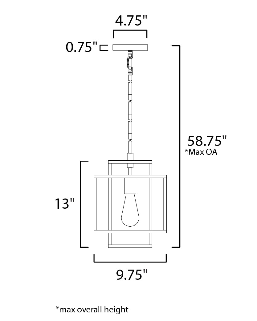 Maxim Liner 10246BKSBR Pendant Light - Black / Satin Brass