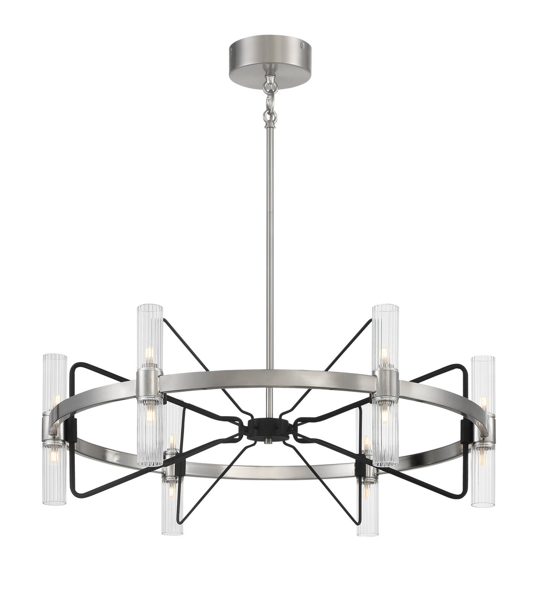 Metropolitan Mass Transit N7872-420-L Chandelier Light - Brushed Nickel W/ Sand Coal