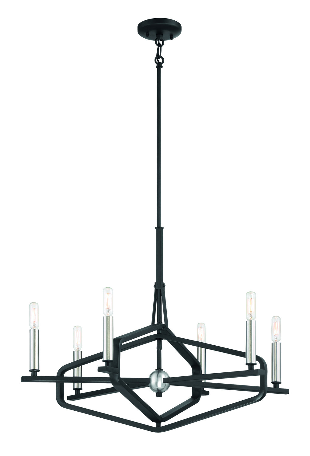 George Kovacs Traveler P1495-712 Chandelier Light - Sand Coal & Brushed Nickel
