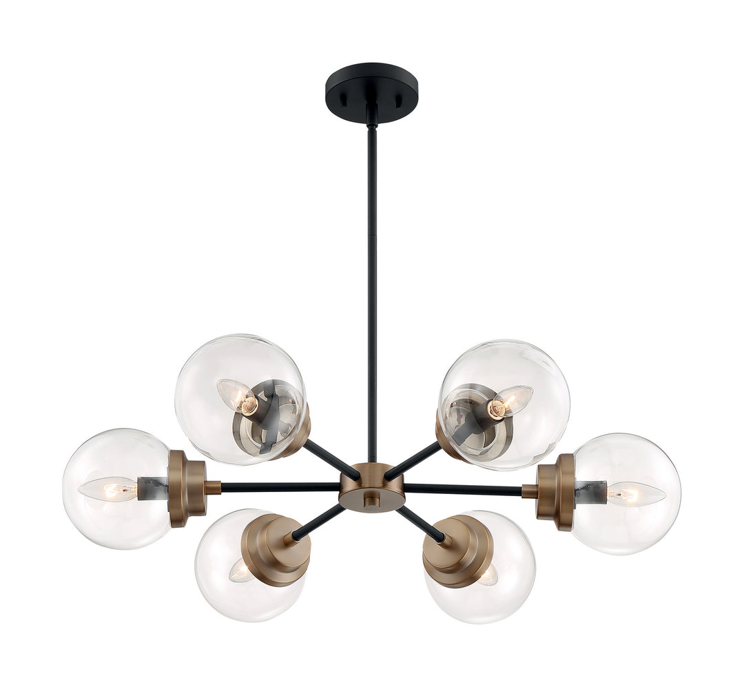 Nuvo Axis 60-7126 Chandelier Light - Matte Black / Brass