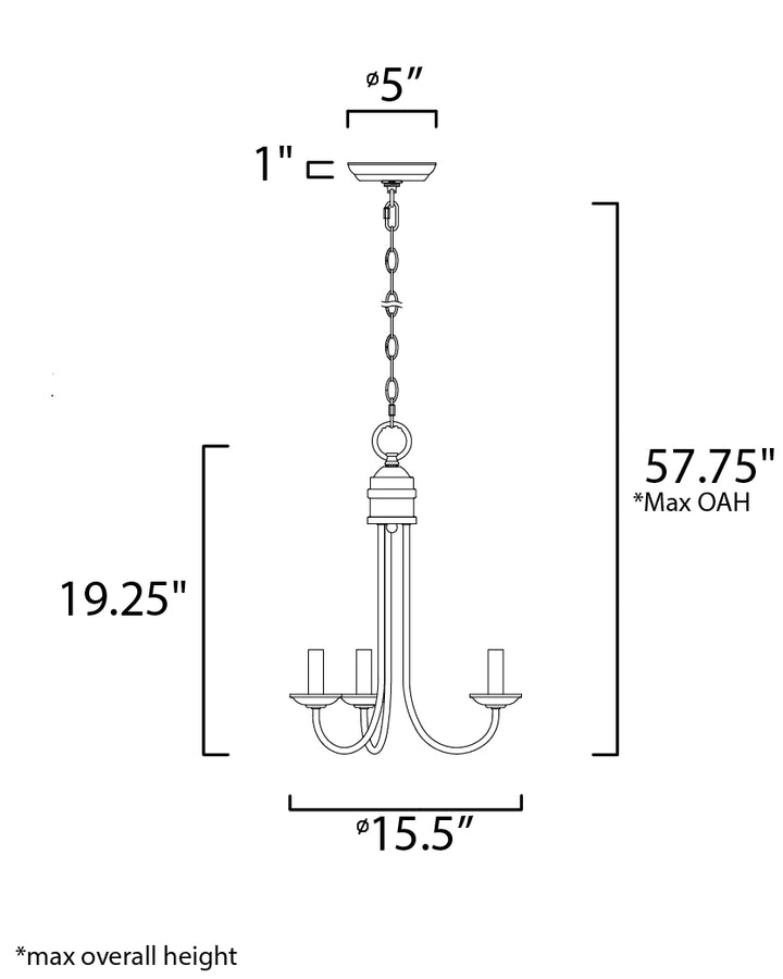 Maxim Logan 10343SN Chandelier Light - Satin Nickel