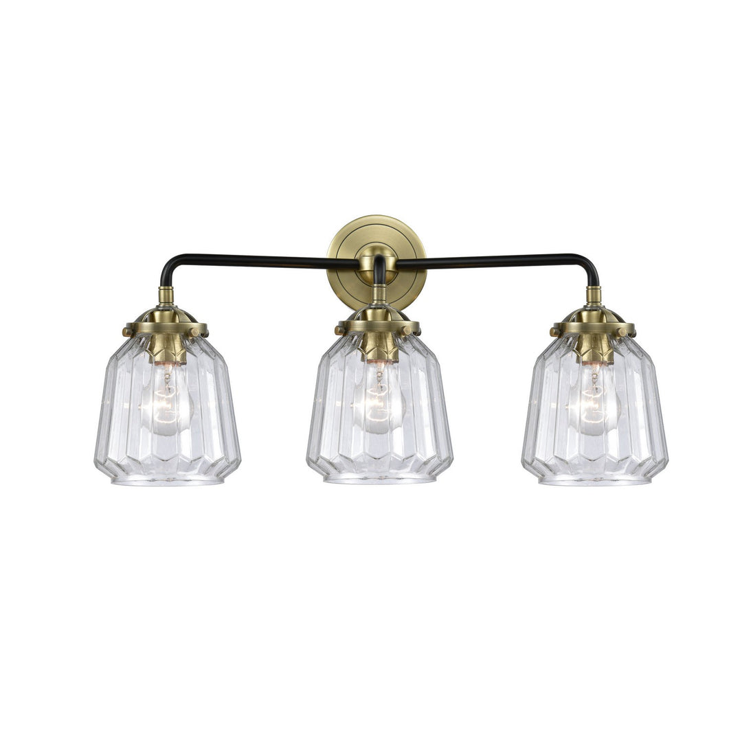 Innovations Nouveau 284-3W-BAB-G142 Bath Vanity Light 24 in. wide - Black Antique Brass