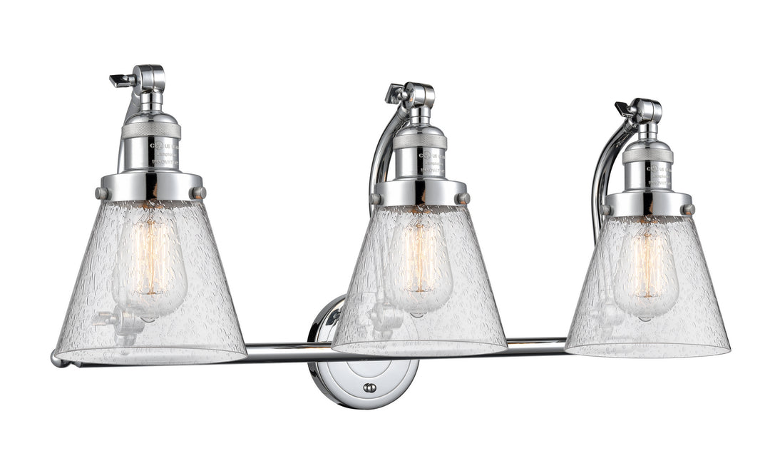 Innovations Franklin Restoration 515-3W-PC-G64-LED Bath Vanity Light 28 in. wide - Polished Chrome