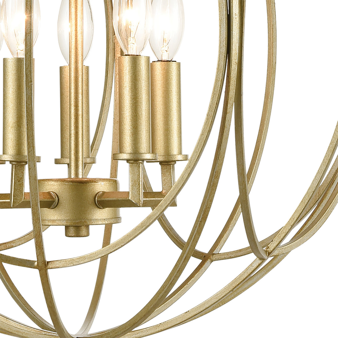 Elk Loughton 33416/5 Chandelier Light - Golden Silver