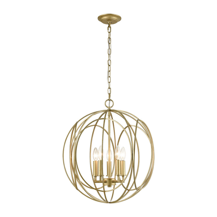 Elk Loughton 33416/5 Chandelier Light - Golden Silver