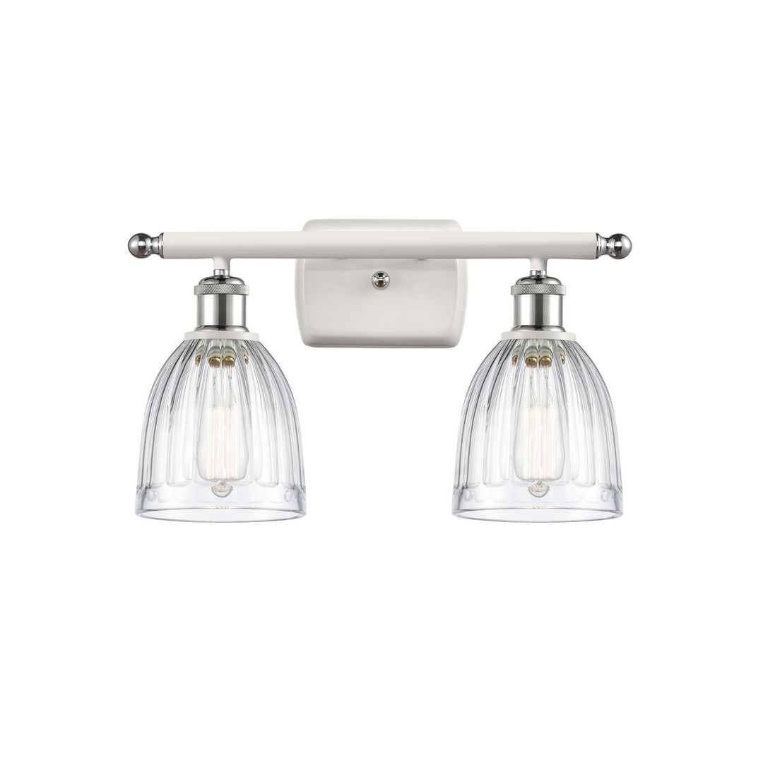 Innovations Ballston 516-2W-WPC-G442 Bath Vanity Light 16 in. wide - White and Polished Chrome