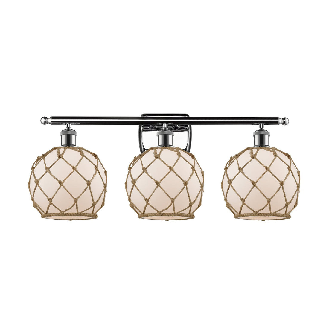 Innovations Ballston 516-3W-PC-G121-8RB Bath Vanity Light 26 in. wide - Polished Chrome