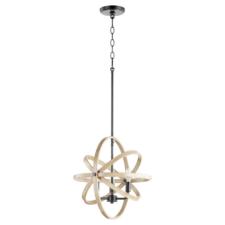 Quorum Driftwood Pendants 86-3-69 Pendant Light - Textured Black W/ Driftwood Finish