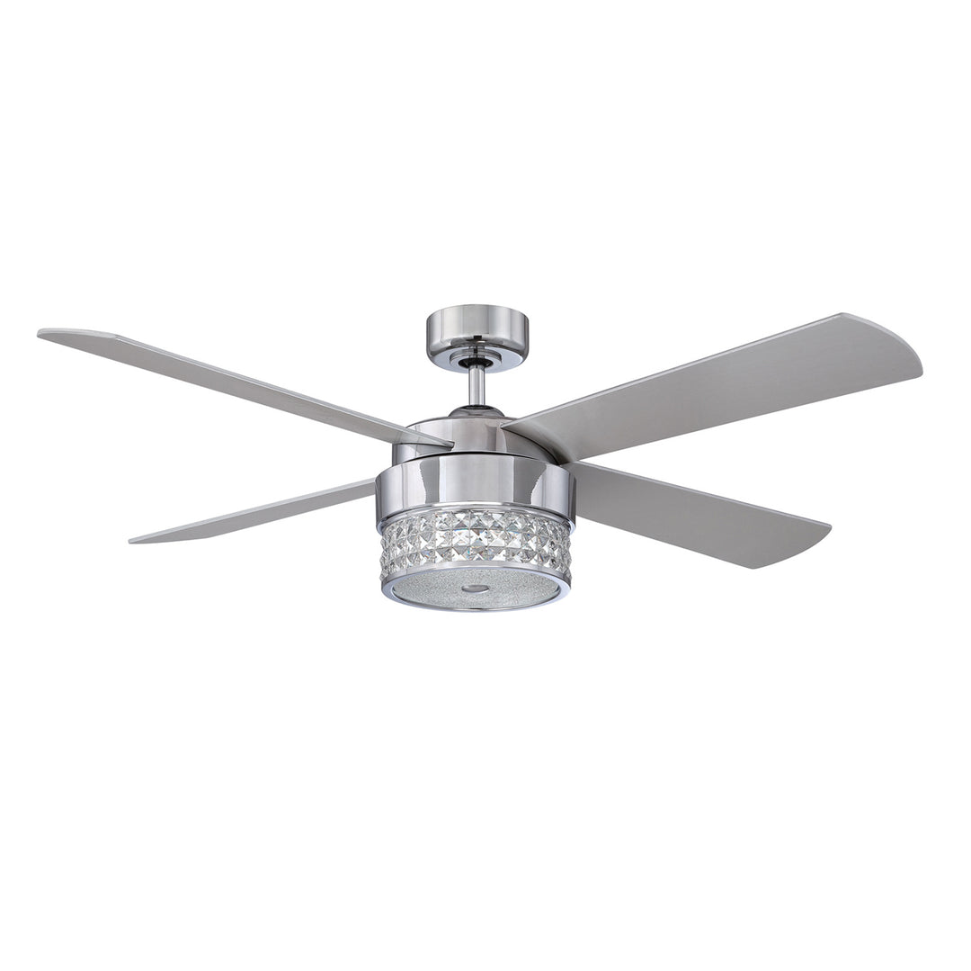 Kendal Celestra Led AC20952L-CH Ceiling Fan 52 - Chrome & Optic Crystal, Silver/