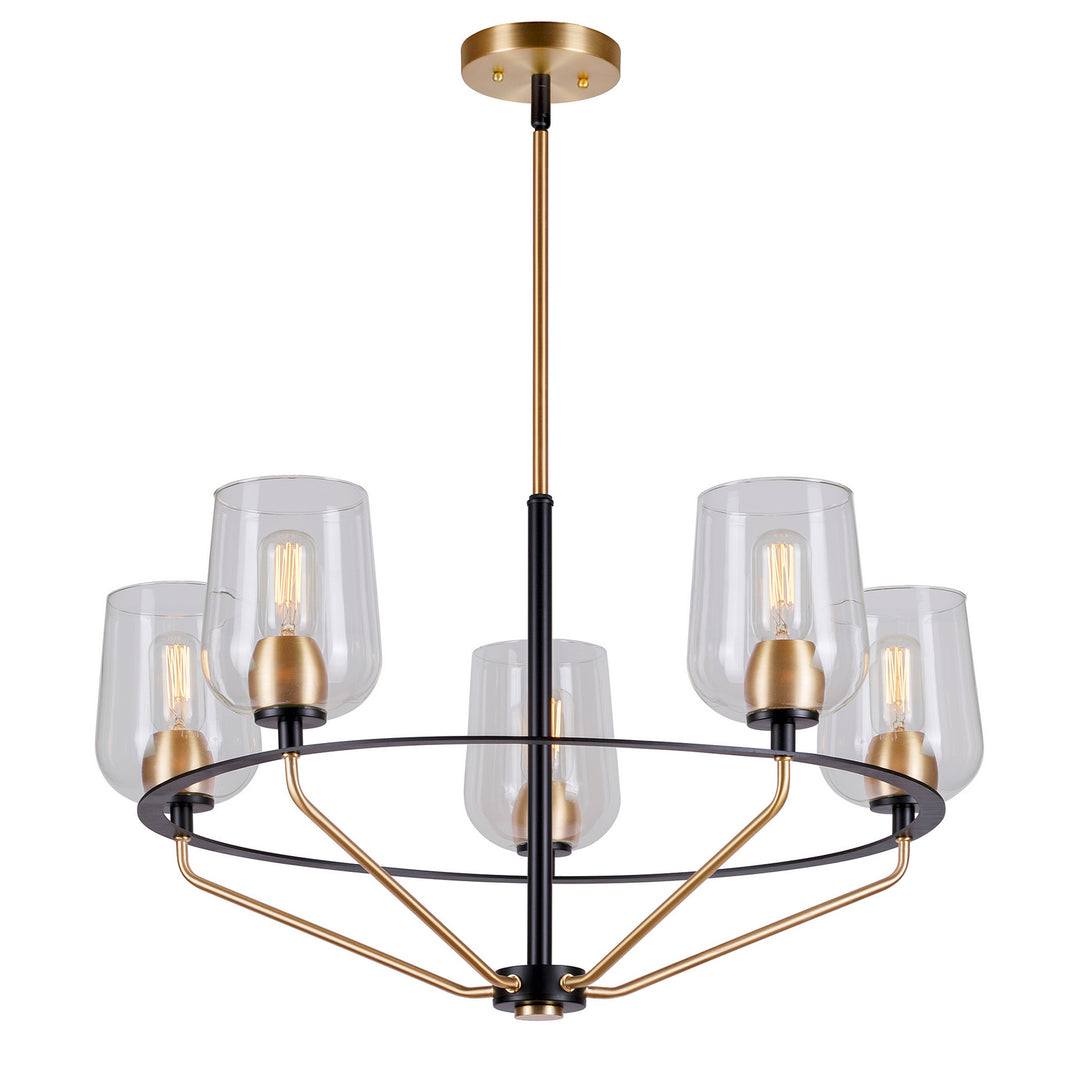 Forte Palmer 2726-05-62 Chandelier Light - Black and Soft Gold
