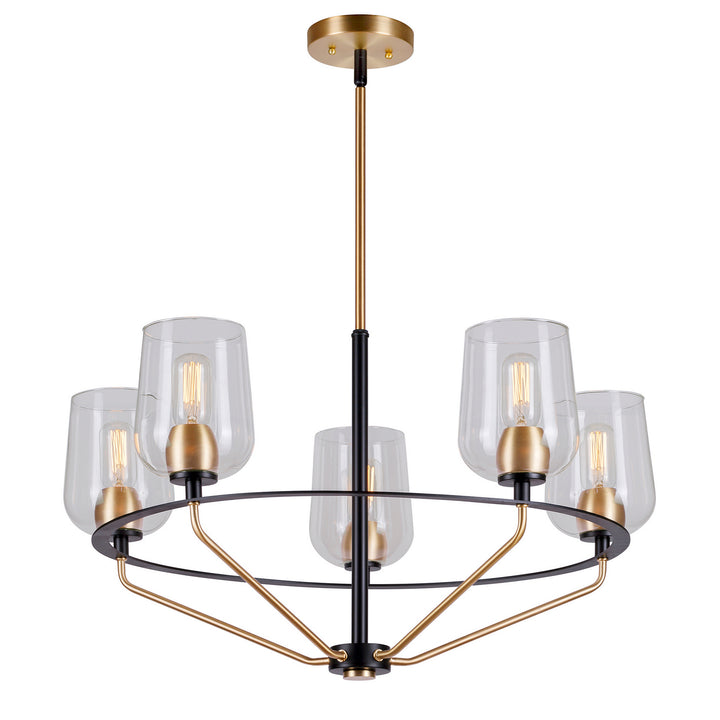 Forte Palmer 2726-05-62 Chandelier Light - Black and Soft Gold