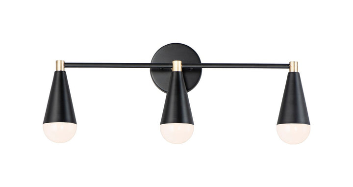 Maxim Lovell 11263BKSBR/BUL Bath Vanity Light 24 in. wide - Black / Satin Brass