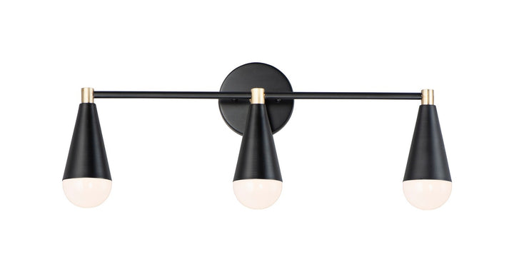 Maxim Lovell 11263BKSBR/BUL Bath Vanity Light 24 in. wide - Black / Satin Brass