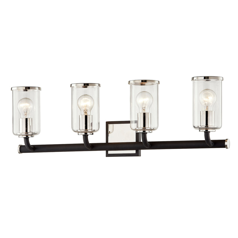 Troy Aeon B7684-TBK/PN Bath Vanity Light 28 in. wide - Carbide Blk & Pol Nickel