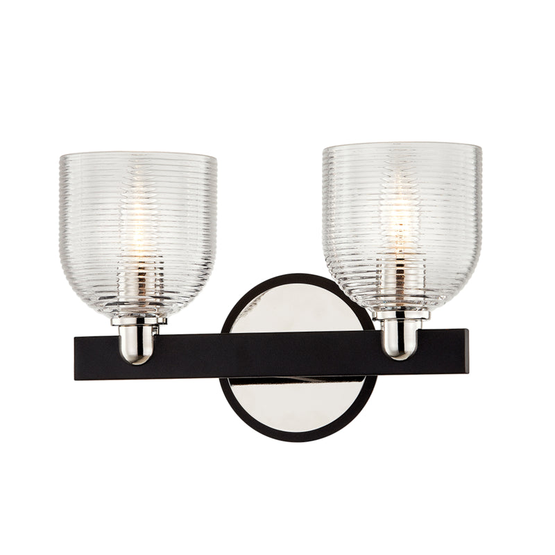 Troy Munich B7712 Bath Vanity Light 12 in. wide - Carbide Blk & Pol Nickel