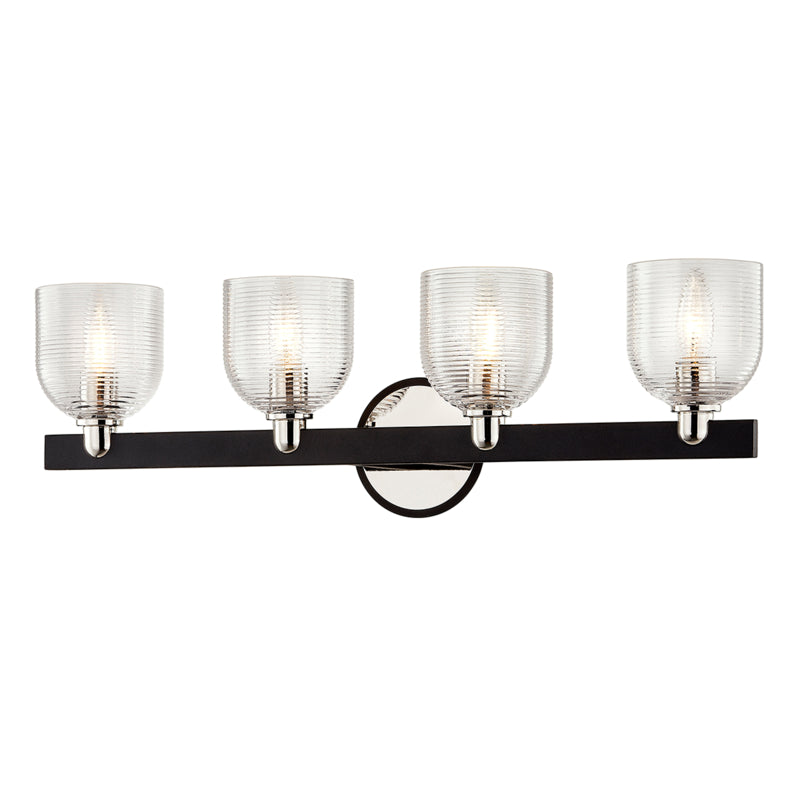 Troy Munich B7714 Bath Vanity Light 27 in. wide - Carbide Blk & Pol Nickel