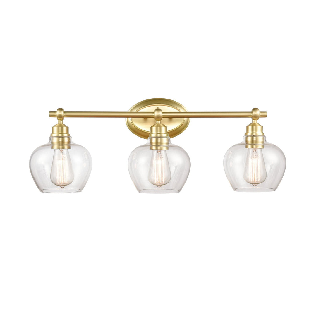 Innovations 438-3W-SB-CL Bath Vanity Light 28 in. wide - Satin Brass