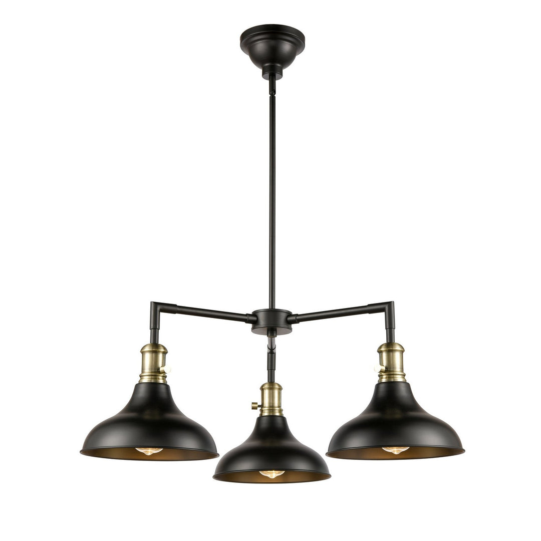 Innovations Metro 443SW-3CR-BAB-M15BK Chandelier Light - Black Antique Brass