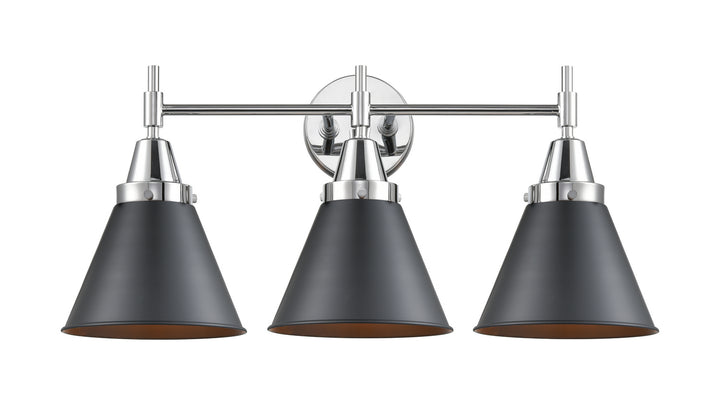 Innovations Caden 447-3W-PC-M13-BK Bath Vanity Light 26 in. wide - Polished Chrome