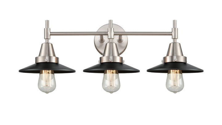 Innovations Caden 447-3W-SN-M6-BK-LED Bath Vanity Light 26 in. wide - Satin Nickel