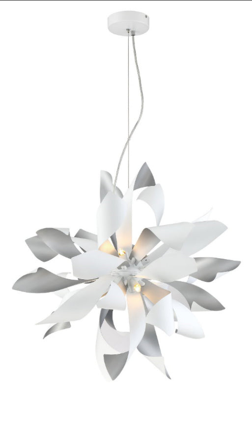 Zeev Bloom P30086-6-BB+MW Pendant Light - Brushed Brass w/Matte White