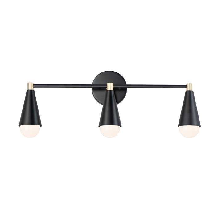 Maxim Lovell 11263BKSBR/BUL Bath Vanity Light 24 in. wide - Black / Satin Brass