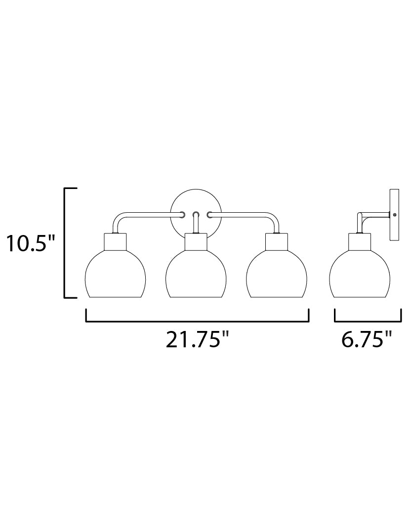 Maxim Coraline 11273SWBK Bath Vanity Light 22 in. wide - Black