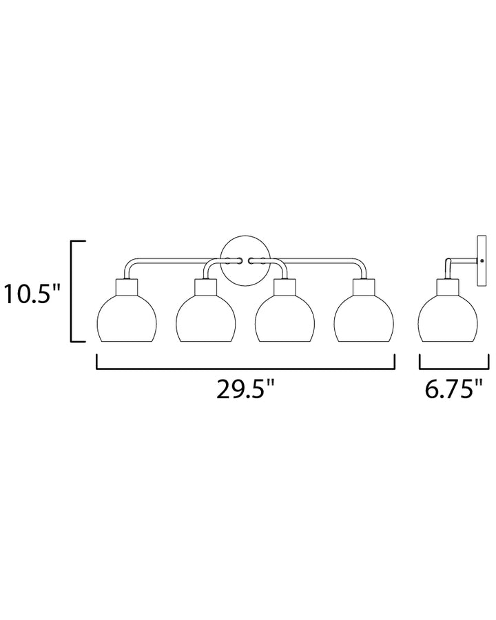 Maxim Coraline 11274SWBK Bath Vanity Light 30 in. wide - Black