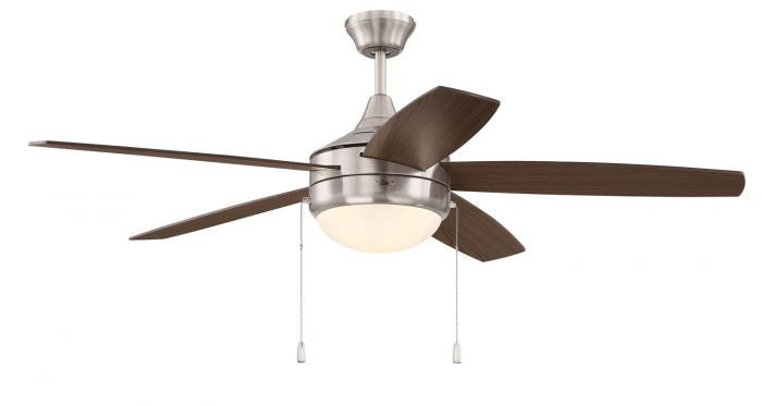 Craftmade Phaze Energy Star 5 Blade EPHA52BNK5 Ceiling Fan 52 - Brushed Polished Nickel, Walnut/Dark Oak/