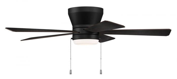 Craftmade Merit MER52FB5 Ceiling Fan 52 - Flat Black, Flat Black/Greywood/